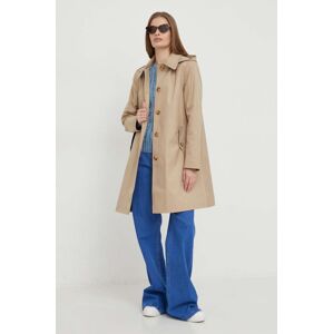 Kabát Lauren Ralph Lauren dámský, béžová barva, přechodný