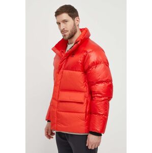 Péřová bunda adidas Originals pánská, červená barva, zimní, IR7132