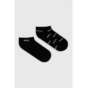 Ponožky BOSS 2-pack dámské, černá barva