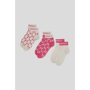 Ponožky Karl Lagerfeld 3-pack dámské, růžová barva