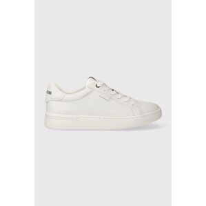 Kožené sneakers boty Coach Lowline bílá barva, CN577