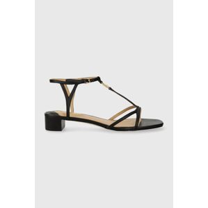 Kožené sandály Lauren Ralph Lauren Fallon dámské, černá barva, 8029200000000000
