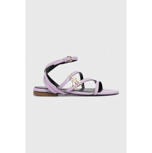 Kožené sandály Patrizia Pepe dámské, fialová barva, 8X0012 L048 M480