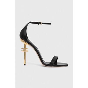 Kožené sandály Elisabetta Franchi černá barva, SA23B41E2