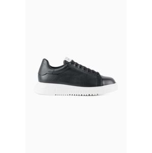 Kožené sneakers boty Emporio Armani černá barva, X4X264 XF768 00002