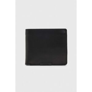 Kožená peněženka AllSaints Blyth černá barva