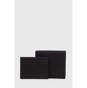 Peněženka a obal karty Armani Exchange pánský, černá barva, 958535 3F892