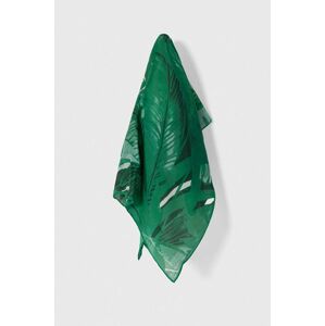 Šátek s příměsí hedvábí Lauren Ralph Lauren zelená barva