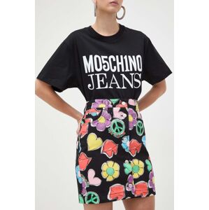 Džínová sukně Moschino Jeans černá barva, mini