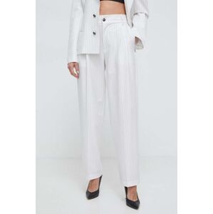 Kalhoty Versace Jeans Couture dámské, bílá barva, široké, high waist, 76HAA115 N0335