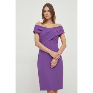 Šaty Lauren Ralph Lauren fialová barva, mini