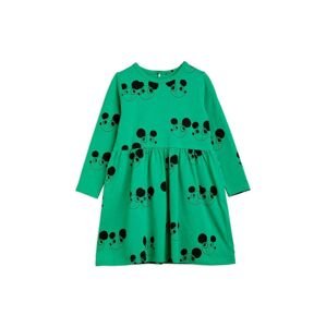 Dívčí šaty Mini Rodini zelená barva, mini