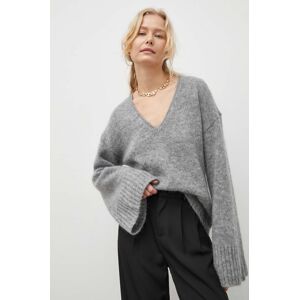 Vlněný svetr By Malene Birger dámský, šedá barva, hřejivý