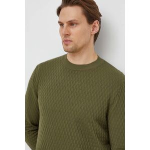 Bavlněný svetr Sisley zelená barva, lehký