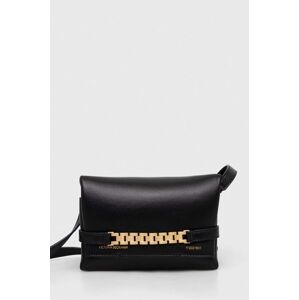 Kožená kabelka Victoria Beckham černá barva
