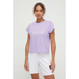 Bavlněné tričko Dkny fialová barva, DP3T9563