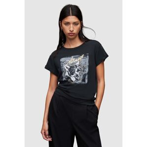 Bavlněné tričko AllSaints Panthere černá barva