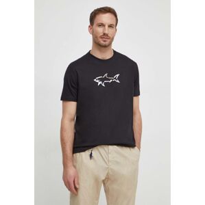 Bavlněné tričko Paul&Shark černá barva, s potiskem, 24411085