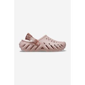 Pantofle Crocs Echo Clog dámské, béžová barva, na platformě, 209366, 207937