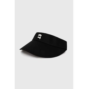 Bavlněný baldachýn Karl Lagerfeld černá barva, s aplikací