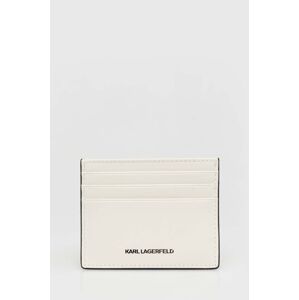 Kožené pouzdro na karty Karl Lagerfeld bílá barva