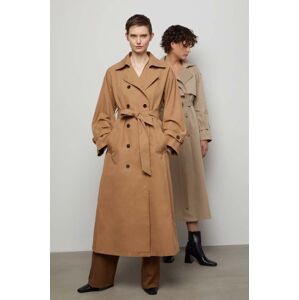 Trench kabát Answear Lab dámský, hnědá barva, přechodný, dvouřadový