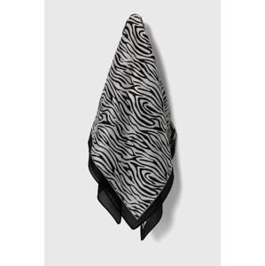 Šátek s hedvábím Answear Lab černá barva