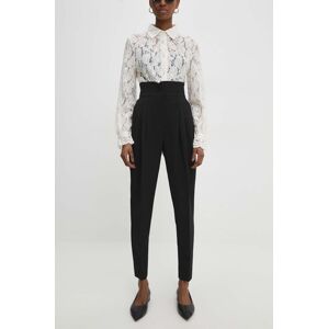 Kalhoty Answear Lab dámské, černá barva, střih chinos, high waist