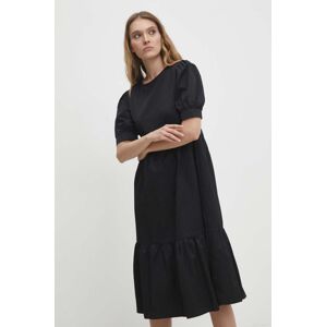 Bavlněné šaty Answear Lab černá barva, mini