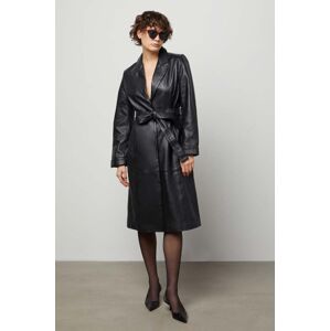 Kožený kabát Answear Lab dámský, černá barva, přechodný
