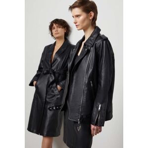 Kožená bunda Answear Lab dámská, černá barva, přechodná