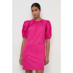 Bavlněné šaty Silvian Heach růžová barva, mini