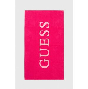 Bavlněný ručník Guess růžová barva, E4GZ04 SG00P