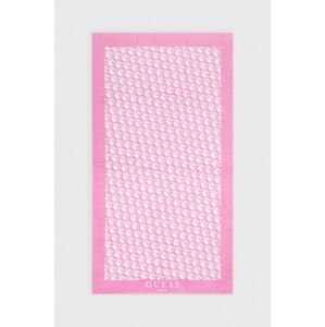 Bavlněný ručník Guess růžová barva, E4GZ12 SG00P