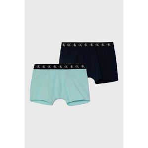Dětské boxerky Calvin Klein Underwear 2-pack tyrkysová barva