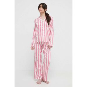 Pyžamo Lauren Ralph Lauren růžová barva, ILN92325
