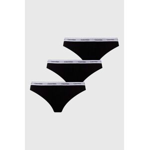 Tanga Calvin Klein Underwear 3-pack černá barva