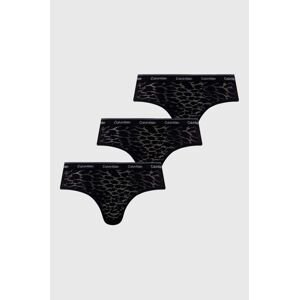 Kalhotky brazilky Calvin Klein Underwear 3-pack černá barva