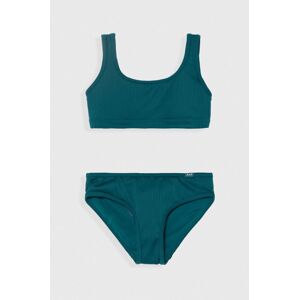 Dvoudílné dětské plavky Abercrombie & Fitch zelená barva