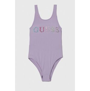 Jednodílné dětské plavky Guess fialová barva