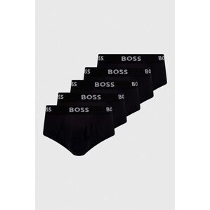 Bavlněné slipy BOSS 5-pack černá barva