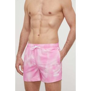 Plavkové šortky HUGO růžová barva