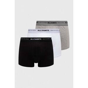 Bavlněné boxerky AllSaints UNDERGROUND 3-pack černá barva
