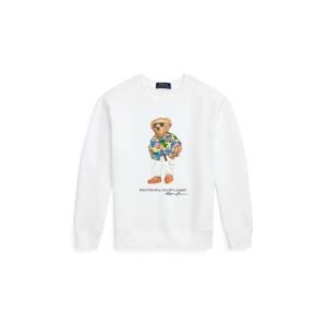 Dětská bavlněná mikina Polo Ralph Lauren bílá barva, s potiskem
