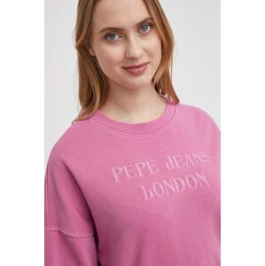 Mikina Pepe Jeans dámská, růžová barva, s aplikací