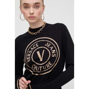 Svetr Versace Jeans Couture černá barva, lehký, s pologolfem, 76HAFM21 CMH40
