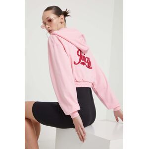 Mikina Juicy Couture dámská, růžová barva, s kapucí, s aplikací