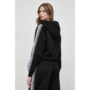 Mikina Karl Lagerfeld dámská, černá barva, s kapucí, s aplikací