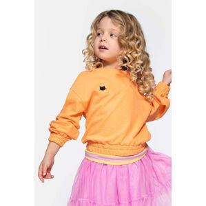Dětská bavlněná mikina Coccodrillo oranžová barva, s aplikací
