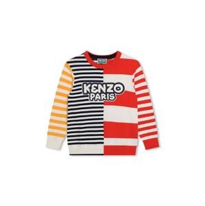 Dětský bavlněný svetr Kenzo Kids červená barva, lehký